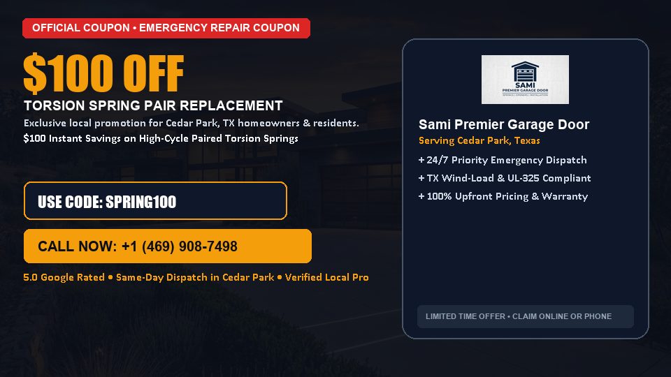 Sami Premier Garage Door $100 OFF Dual Torsion Spring Replacement